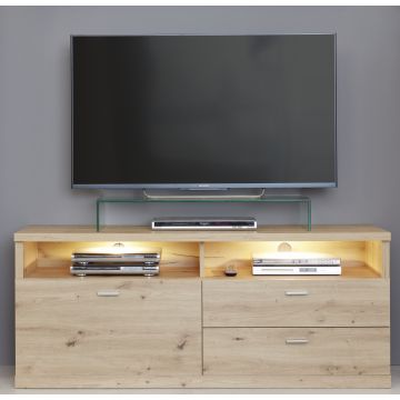 Meuble TV Echo | 150 x 45 x 62 cm | Avec éclairage | Artisan Oak
