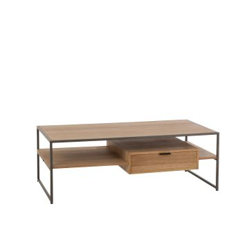 Table tv 1 tiroir bois/metal naturel