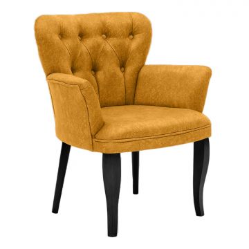 Fauteuil Woody Fashion | velours | jaune moutarde