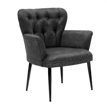 Fauteuil Woody Fashion | velours | anthracite