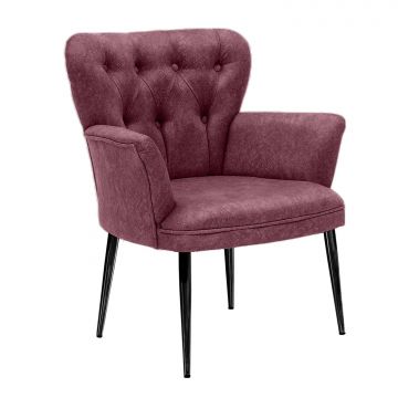 Fauteuil Woody Fashion | velours | vieux rose