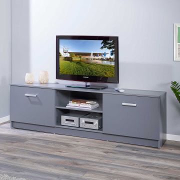 Meuble TV Eden 180cm 2 portes - gris graphite 