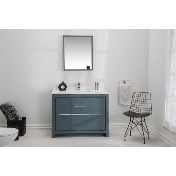 Jussara Ensemble de meubles de salle de bain | Bleu | 2 pièces | 100% MDF laqué