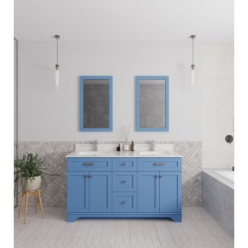 Jussara 3-Piece Bathroom Furniture Set | Blue | 100% MDF and Quartz