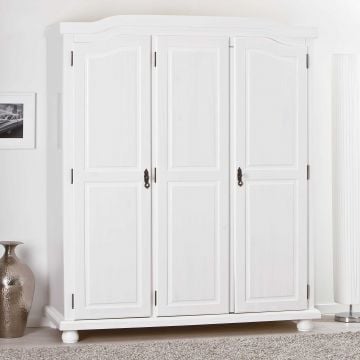 Garde-robe Bastian 150cm avec 3 portes - blanc
