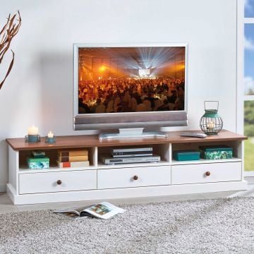 Meuble tv Westerland 180cm campagne - blanc