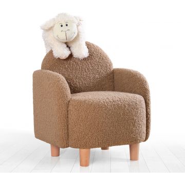 Fluffe Kid's Wing Chair | Faux Fur, Orthopedic Sponge, Coffee