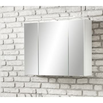 Armoire de toilette Stivan 80cm 3 portes & éclairage LED - blanc