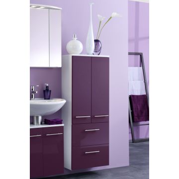 Armoire salle de bains Small 50cm 2 tiroirs & 2 portes - violet brillant
