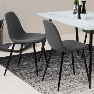 Chaise de salle à manger - gris foncé/noir 