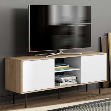 Meuble TV Vibe 150cm - chêne/blanc