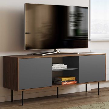 Meuble TV Vibe 150cm - noyer/gris