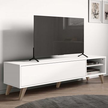 Meuble tv Pilar 90x90 à 2 portes - blanc/chêne Scandinave, Moderne, Design  - Symbiosis