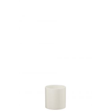 Cachepot cylindre ceramique blanc