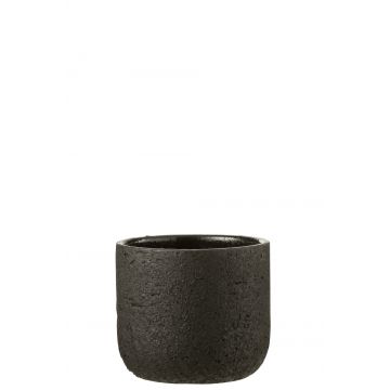 Cachepot rugueux ceramique noir medium