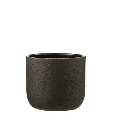 Cachepot rugueux ceramique noir x-large