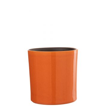 Pot de fleurs flexible ceramique orange medium