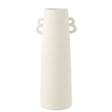 Vase conique argile blanc large