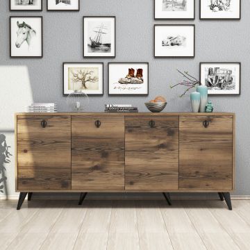 Elegant Walnut Sideboard | Ample Storage | Wall Mountable