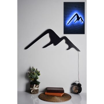 Eclairage LED Firewood | Base noire | 60 LEDs/m | Bleu | 70 x 25 cm
