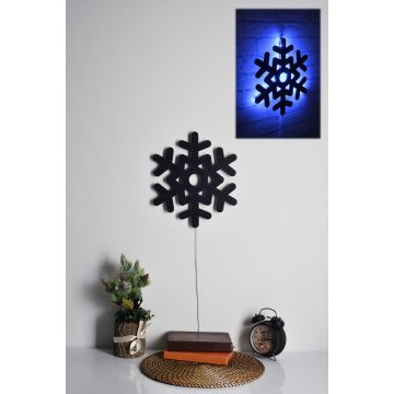 Eclairage LED décoratif Firewood | Base MDF noire | 60 LEDs/m | 28x32 cm | Bleu