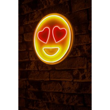 Néons lovey emoji - Série Wallity - Jaune/rouge 