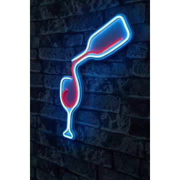 Verre à vin à éclairage néon - Série Wallity - Bleu/rouge