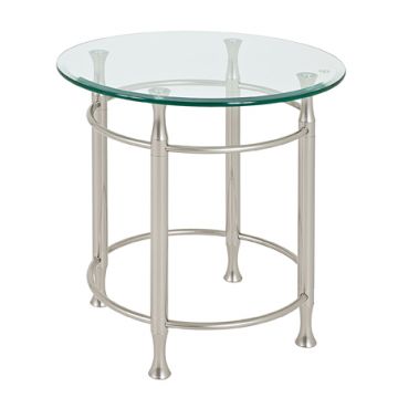 Table d'appoint Rochelle 58x43cm - métal/verre