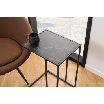 Table d'appoint Infinity 43x35 cm - marbre noir