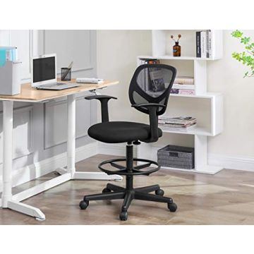 Chaise de bureau ergonomique avec accoudoirs, hauteur 55-75cm, capacité 120kg
