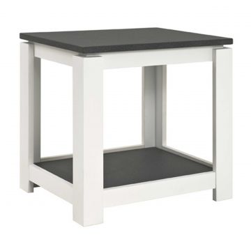 Table d'appoint Marius 50x40cm - blanc/anthracite