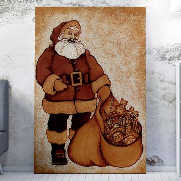 Peinture sur toile de Noël | 100 anvas | 70x100cm | Cadre en bois