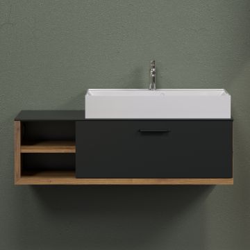 Lavabo avec meuble bas Synnax | 120 x 45 x 48 cm | Chêne anthracite