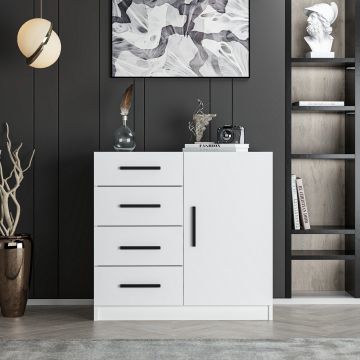 Woody Fashion Dresser - Blanc mélaminé, épaisseur 18 mm