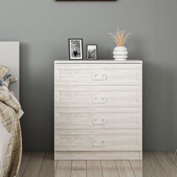 Stylish Woody Fashion Dresser | White | 100% Melamine | 72x42x77 cm