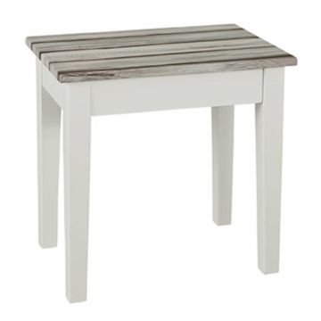 Table d'appoint Marik 43x30cm - blanc brillant/gris
