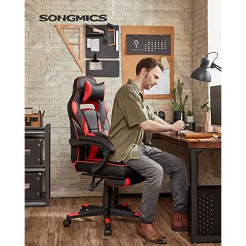 Chaise de bureau ergonomique : Noir/Rouge | Capacité 150Kg