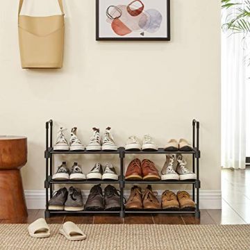 Etagère à chaussures en fer avec 6 étagères - étagère peu encombrante et polyvalente, 45x30x106cm