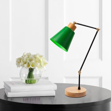 Lampe de table contemporaine verte | Corps en métal | 14 cm de diamètre | 52 cm de hauteur