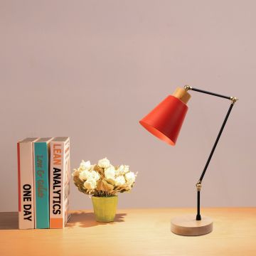 Lampe à poser rouge contemporaine | CORPS EN FER | Hauteur 52 cm | Élégante et sophistiquée