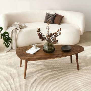 Table basse en bois à la mode | 100% bois massif | couleur noyer