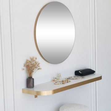 Locelso 60 cm Gold Mirror | 100% Melamine Coated, 18 mm Thick