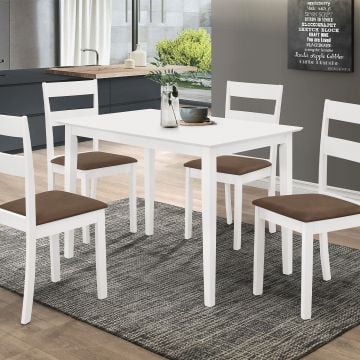 Table et 4 chaises Damir - blanc