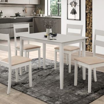 Table et 4 chaises Damir - gris clair