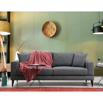 Comfortably Chic 3-Seat Sofa-Bed" | Cadre en bois de hêtre | Gris foncé