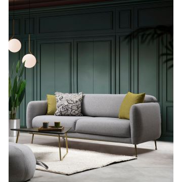 Canapé-lit confortable à 3 places au design unique | Structure en bois de hêtre | Tissu 100% polyester | 214cm x 98cm x 85cm