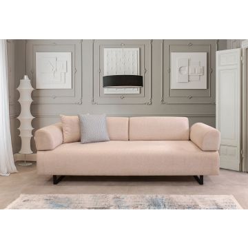 Canapé-lit 3 places beige - Design élégant et confort polyvalent