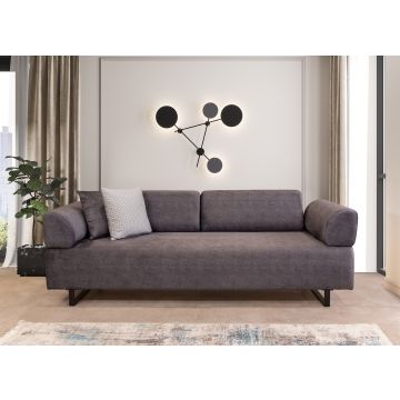 Comfort and Style" Canapé-lit 3 places | Bois de hêtre/aggloméré | Anthracite