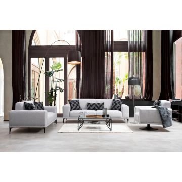 Canapé-lit 3 places Ultimate Comfort" - Cadre en bois de hêtre, tissu 100% polyester - Couleur grise