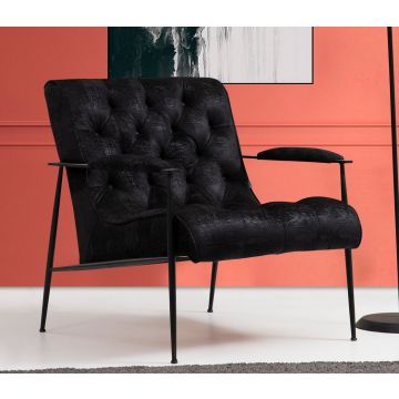 Artie Wing Chair" - Structure en bois de hêtre, tissu polyester, 75x80x85 cm